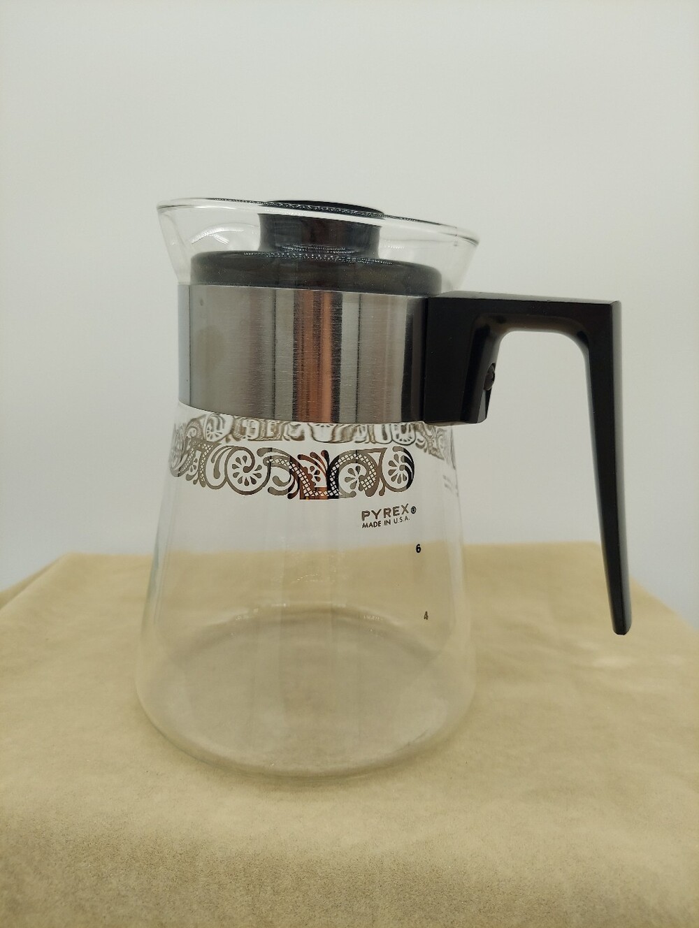 1960s Vintage Pyrex 6-Cup Flameware Glass Stovetop Coffee Percolator